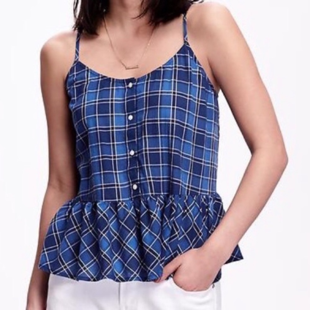 Plaid Peplum Tanktop